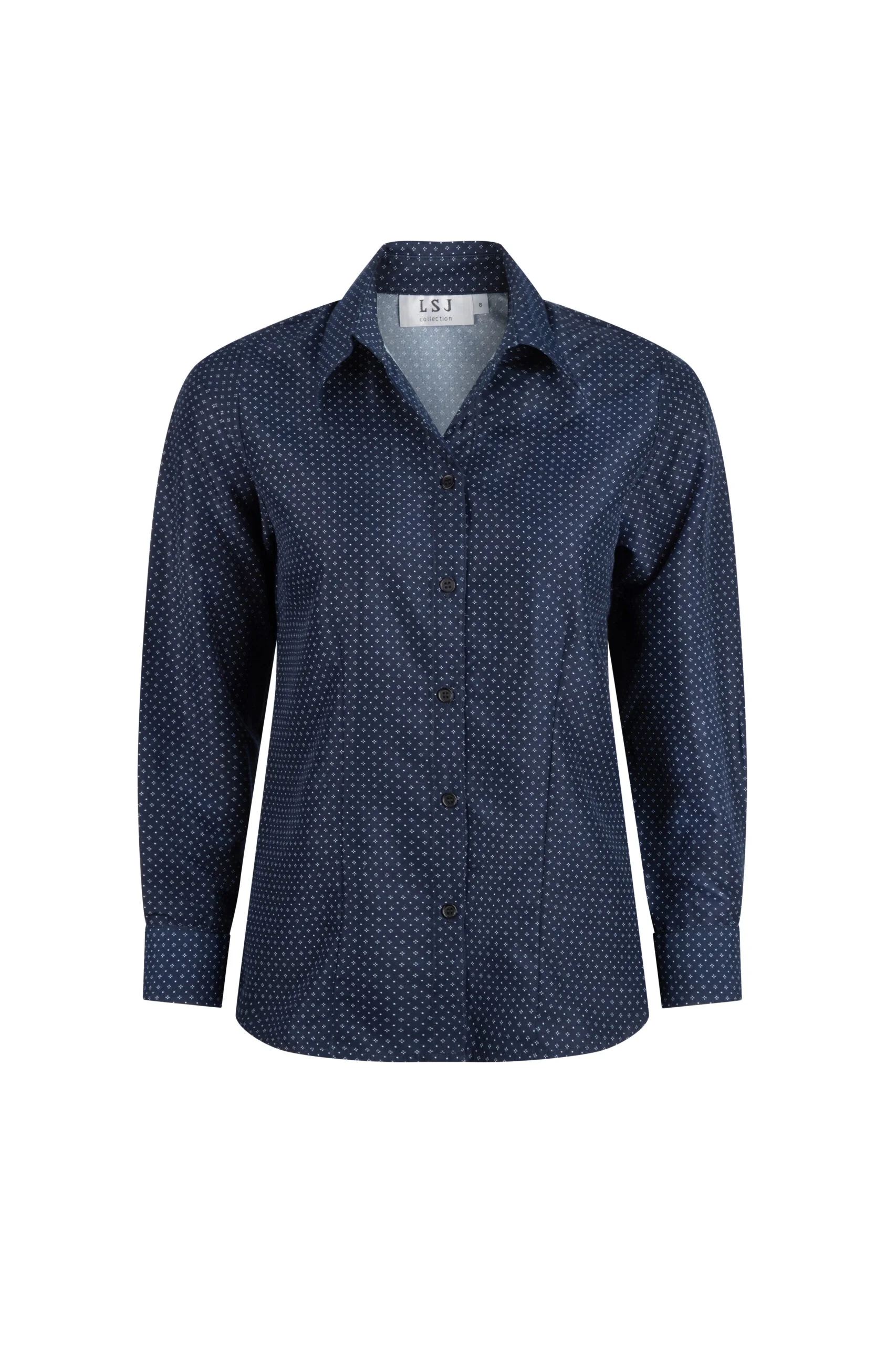 Long Sleeve Ladies Fold Back Cuff Shirt - Image 2