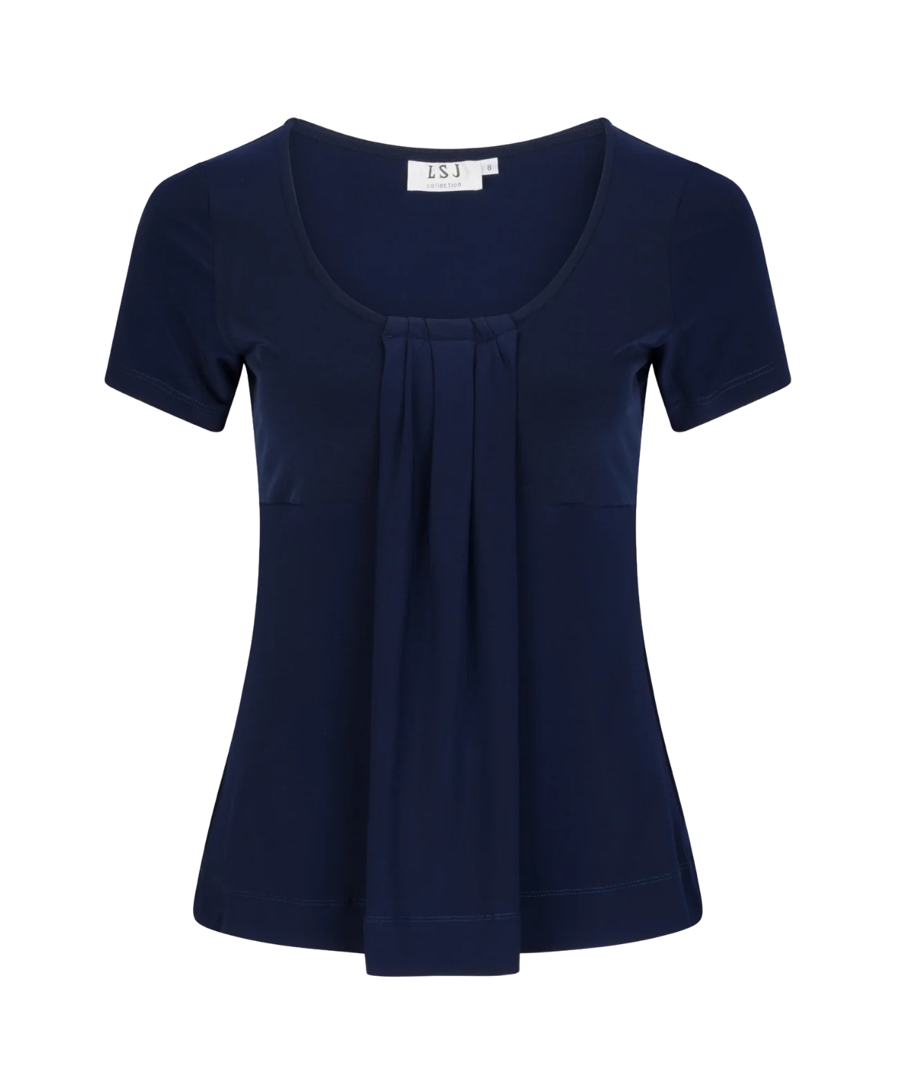 Ladies Round Neck Pleat Front Top - Image 3