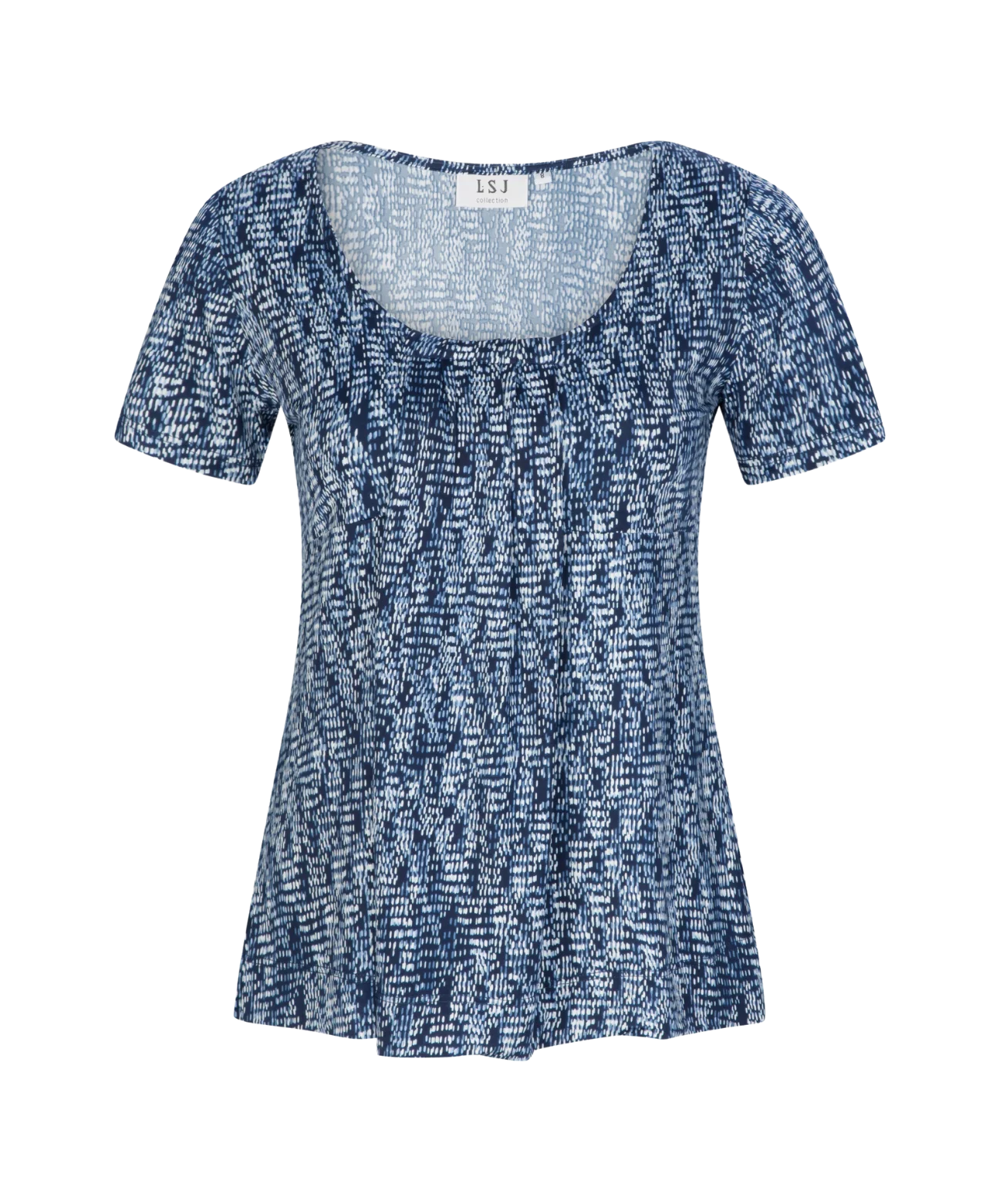 Ladies Round Neck Pleat Front Top - Image 4